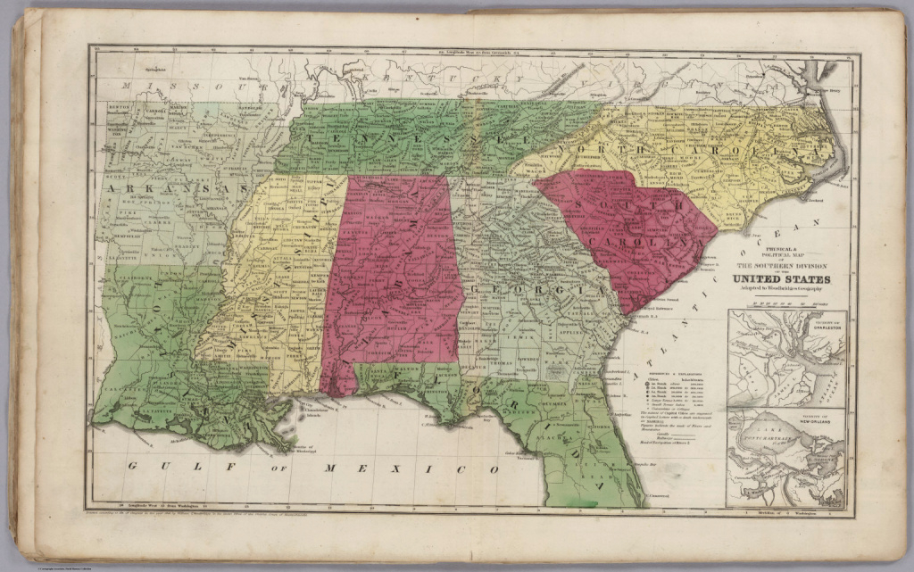 Physical &amp;amp; Political Map Of The Southern Division Of The United within Physical Map Of The Southeast United States