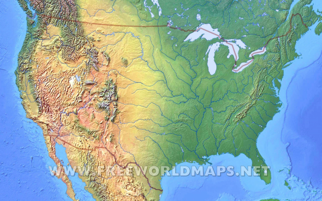 Physiographic Map Of The United States New Map Us Showing Mountains within Physiographic Map Of The United States