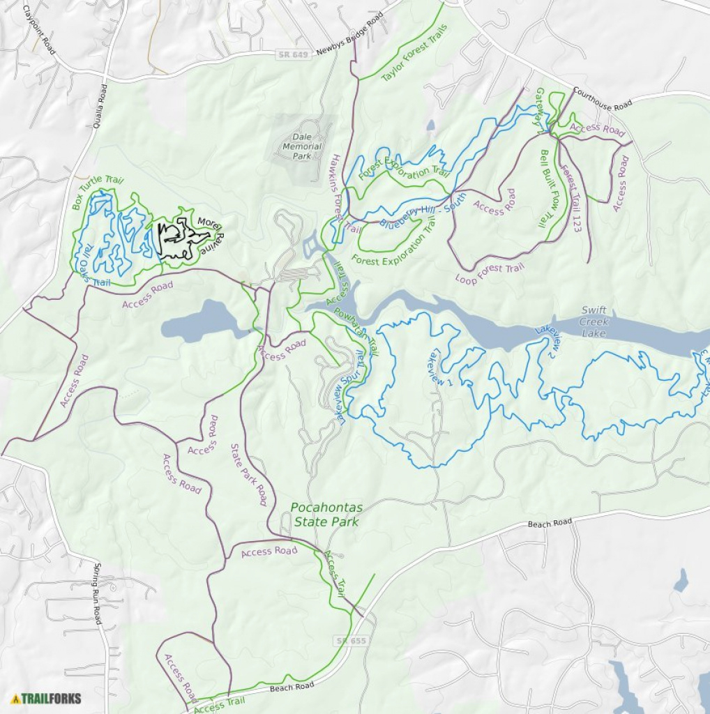Pocahontas State Park Mountain Bike Trails | Trailforks for Pocahontas State Park Trail Map