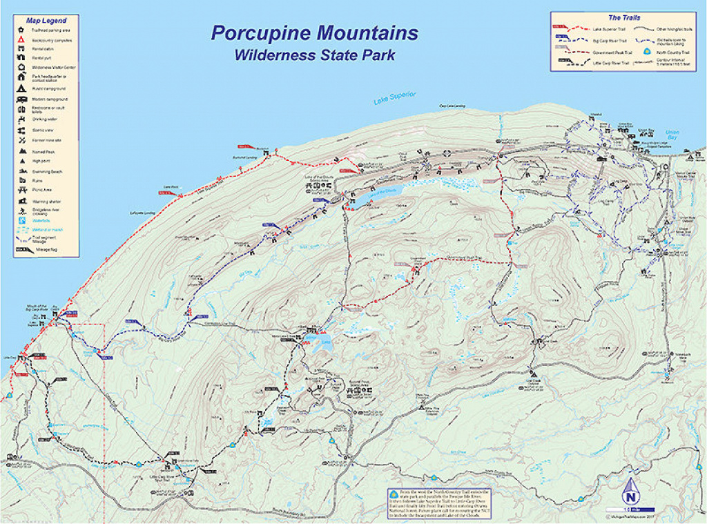 Porcupine Mountains Wilderness State Park within Map Of Porcupine Mountains State Park