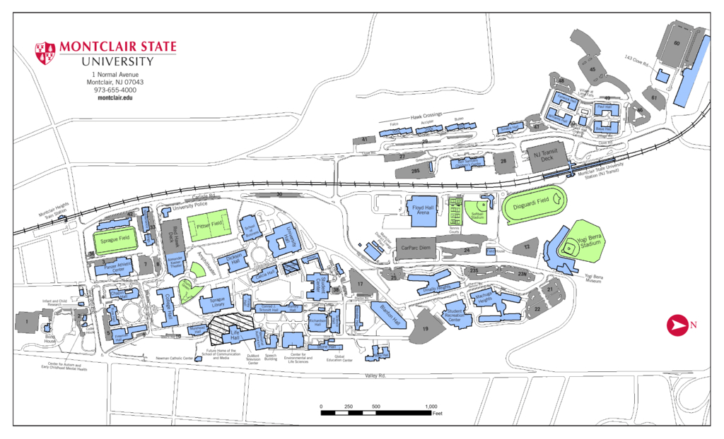 Printable Campus Map - Montclair State University intended for Montclair State University Parking Map