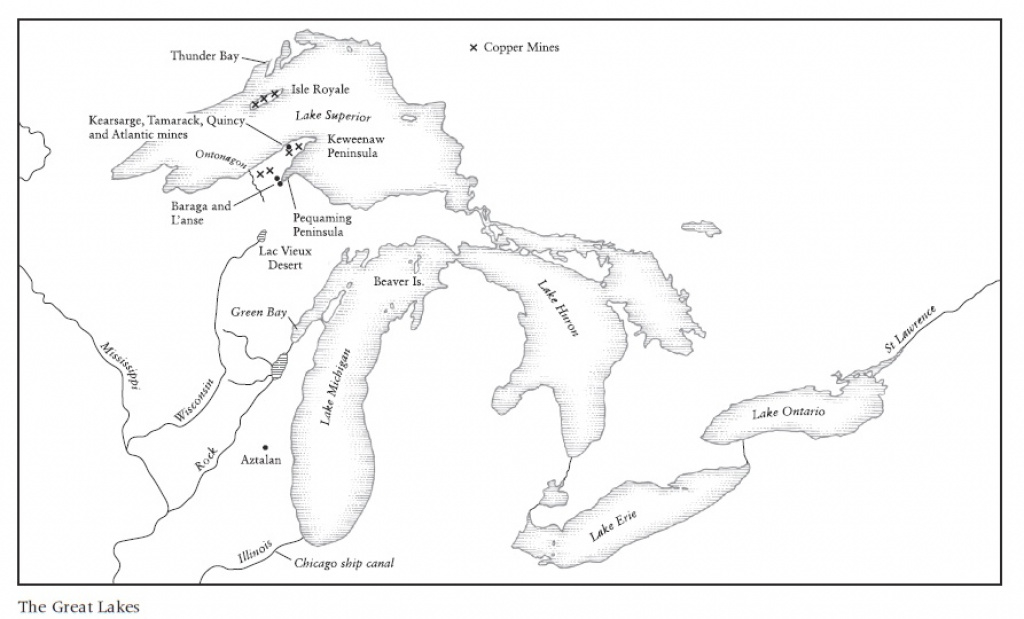 Printable Map Of Great Lakes And Travel Information | Download Free for Great Lakes States Outline Map