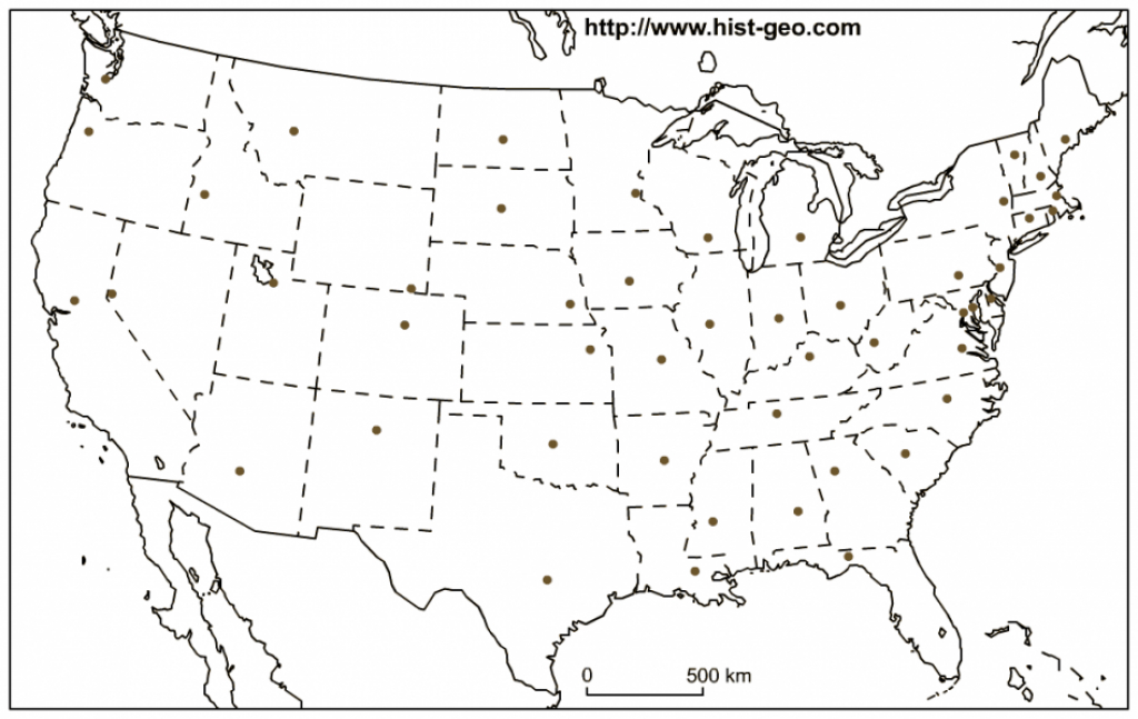 Printable. Map Of Us States With Capitols: Us States Capital Map intended for State Capitals Map Quiz