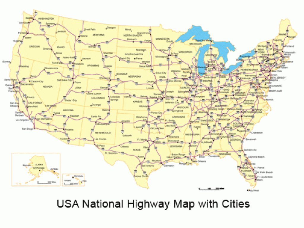 Printable Map Of Usa With Cities - Free World Maps Collection with regard to Printable Usa Map With States And Cities