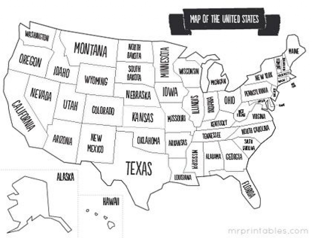 Printable Map Of Usa With States Names. Also Comes In Color, But inside Printable 50 States Map