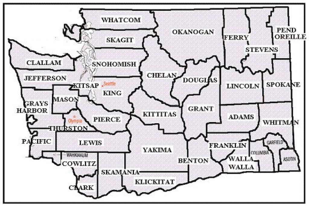 Printable Map Of Washington State within Printable Map Of Washington State