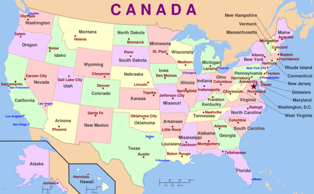 Printable Map United States With State Names | N3X with regard to Printable Map Of The United States With State Names