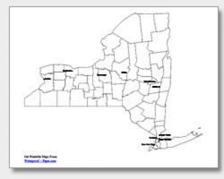 Printable New York Maps | State Outline, County, Cities in Printable ...