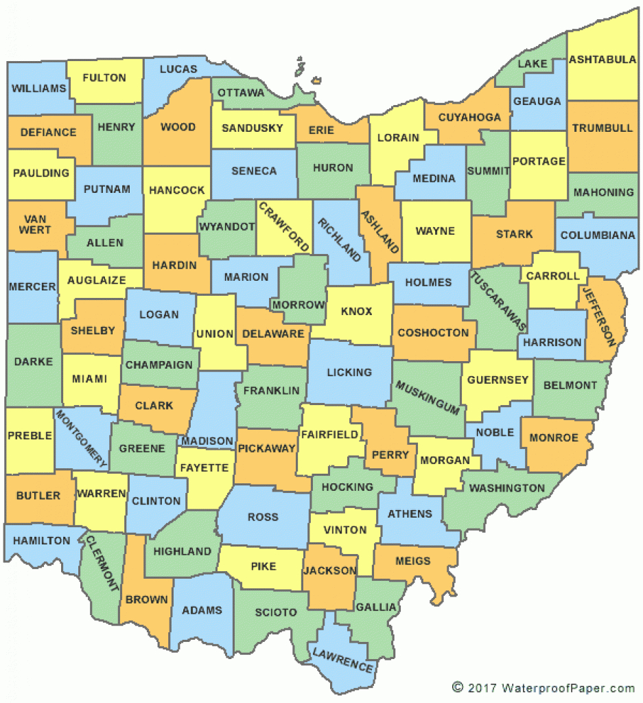 Printable Ohio Maps | State Outline, County, Cities regarding State Of Ohio County Map Pdf