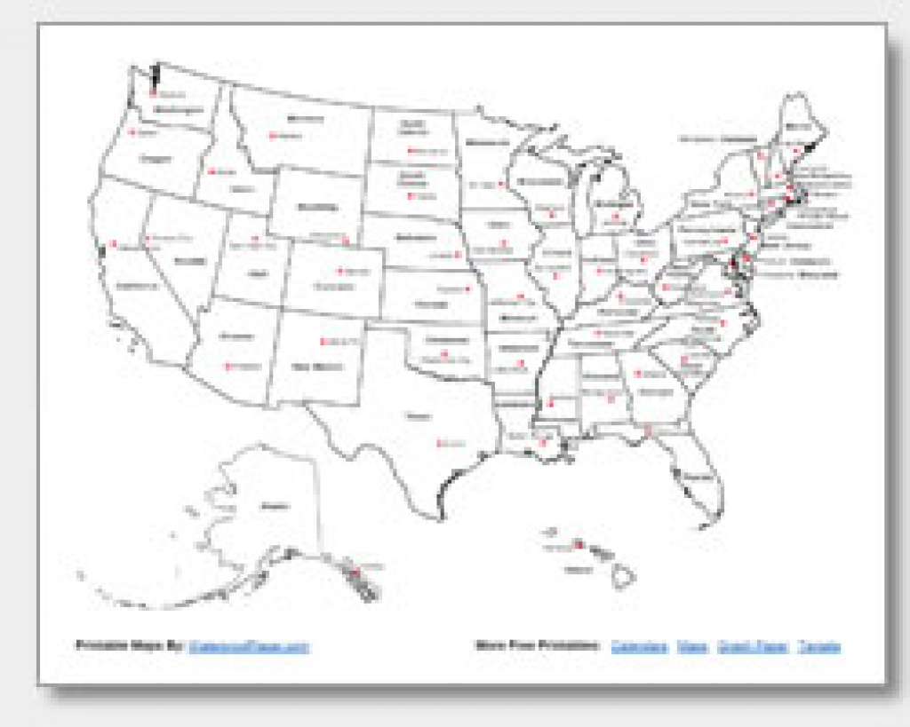 Printable United States Maps | Outline And Capitals inside Us Map Without State Names