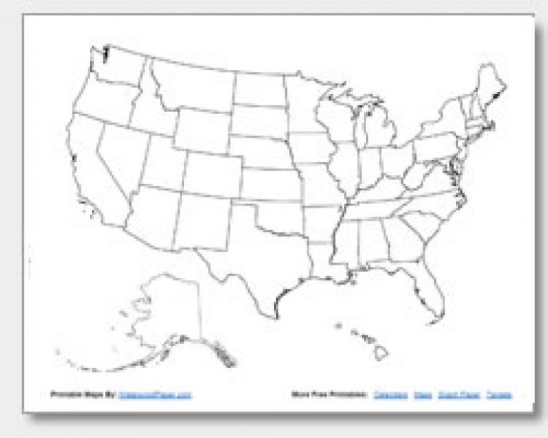 Printable United States Maps | Outline And Capitals With Blackline Maps ...
