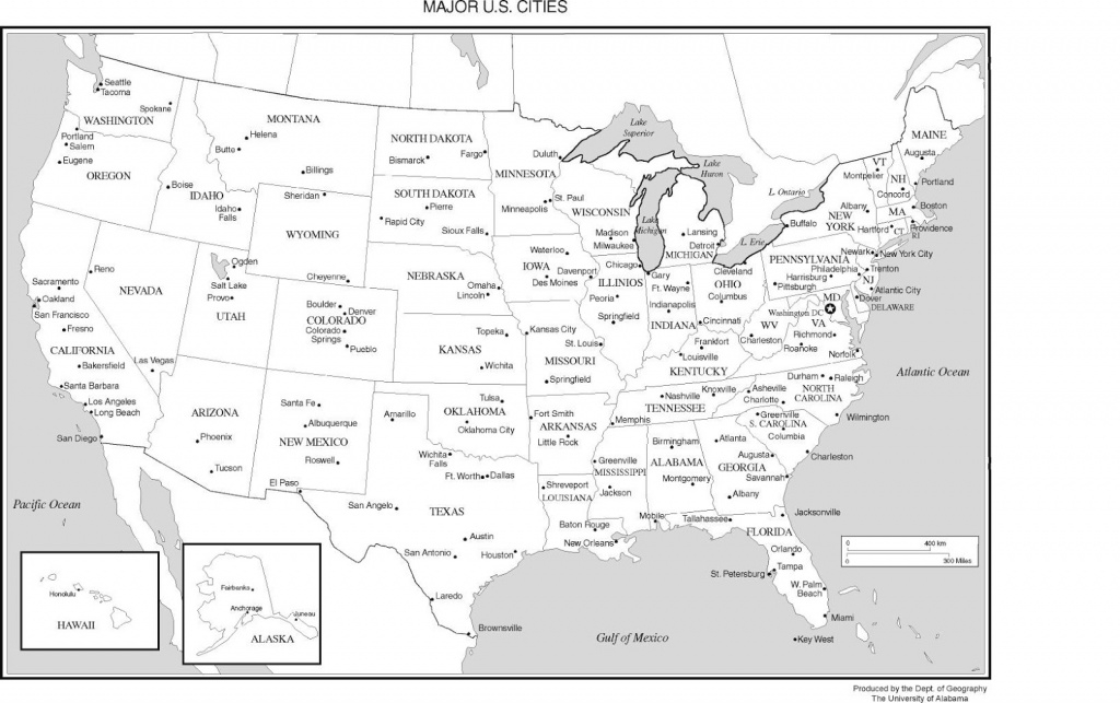 Printable Usa Blank Map Pdf throughout Usa Map With States And Cities Pdf