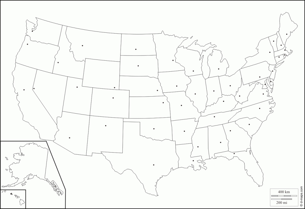 Printable Usa Map Capitals inside Printable Usa Map With States And Cities
