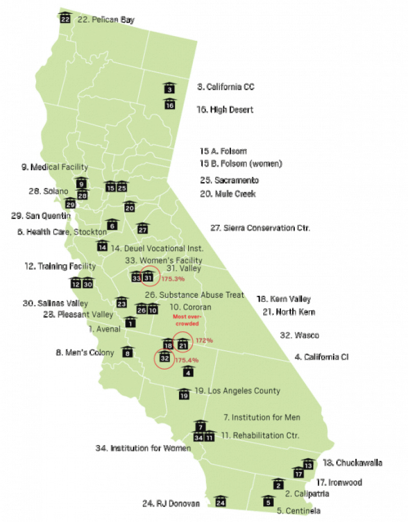 Prison Map Photo Pic California State Prisons Map - Reference inside California State Prisons Map