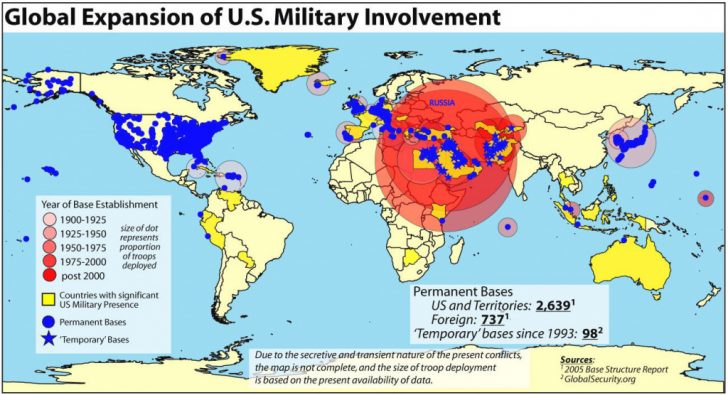 United States Military Bases World Map