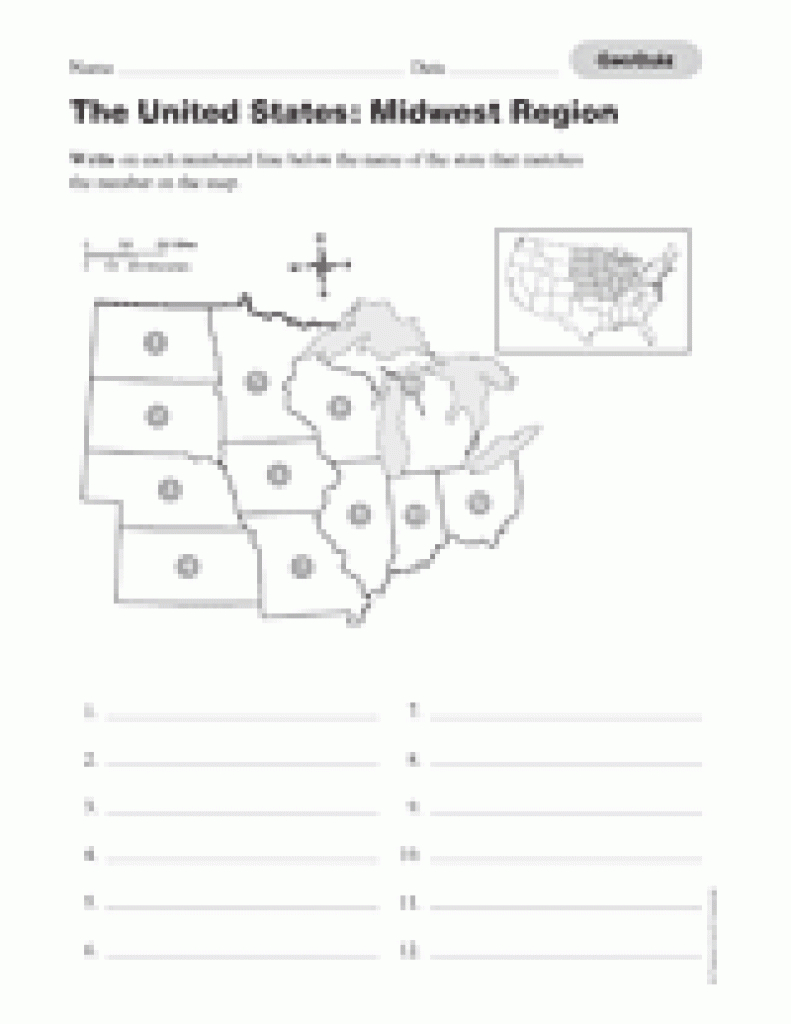 Quiz: Midwest U.s. State Capitals - Teachervision for Blank Map Of Midwest States