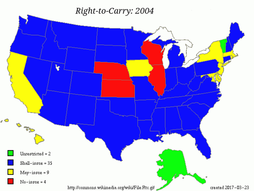 Radical Gun Nuttery! in Concealed Carry States Map 2016