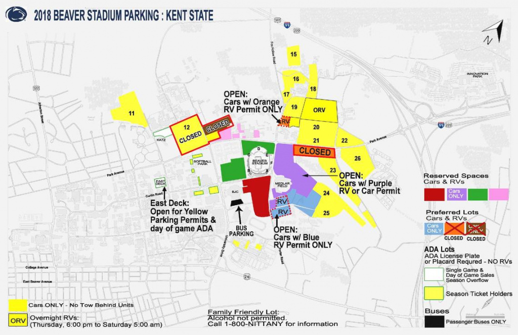 Rain Forces Stadium Parking Changes | Penn State Vs Kent State regarding Penn State Football Parking Map 2017