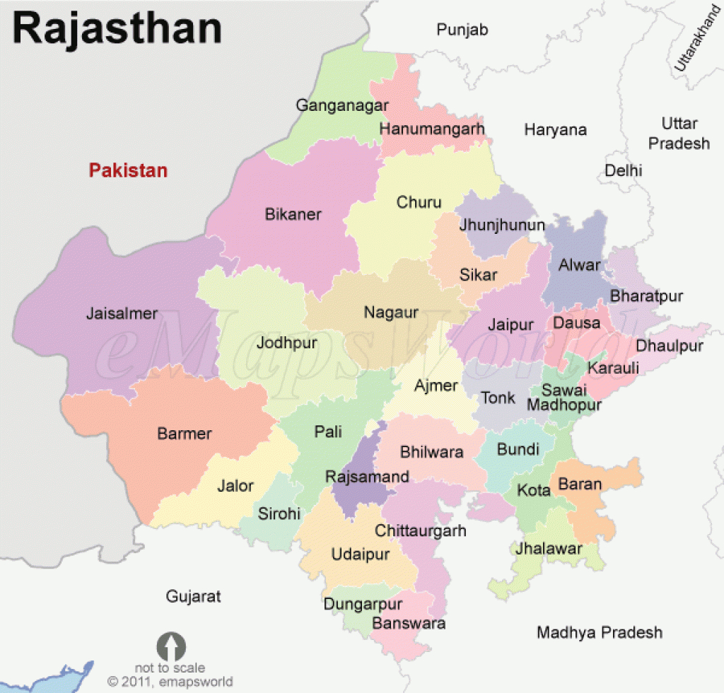 Rajasthan Map, India | Map Of Rajasthan State, India intended for Political Map Of Rajasthan State