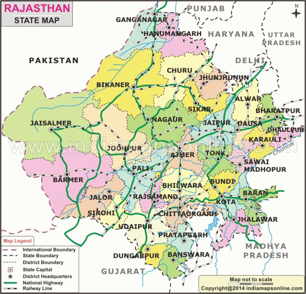 Rajasthan Map | Rajasthan State Map inside Political Map Of Rajasthan State