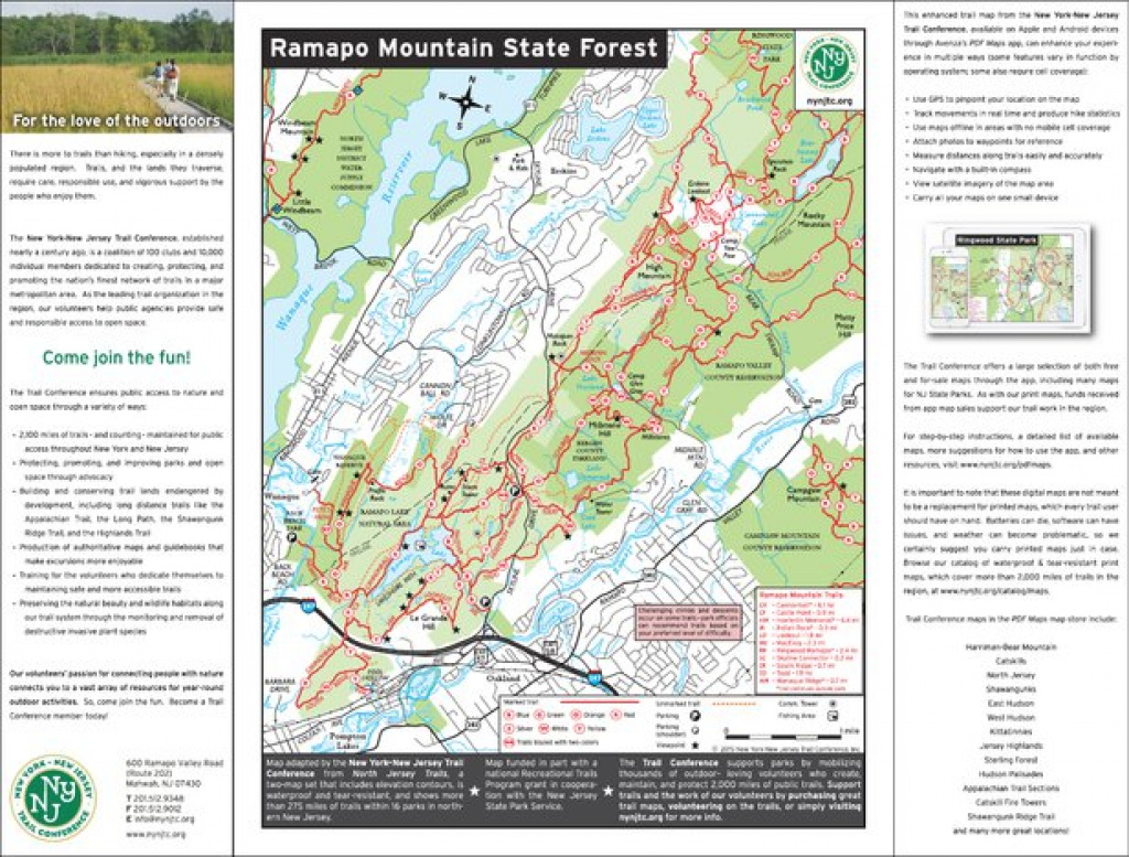 Ramapo Mountain State Forest - Nj State Parks - New York-New Jersey throughout Ramapo Mountain State Forest Trail Map