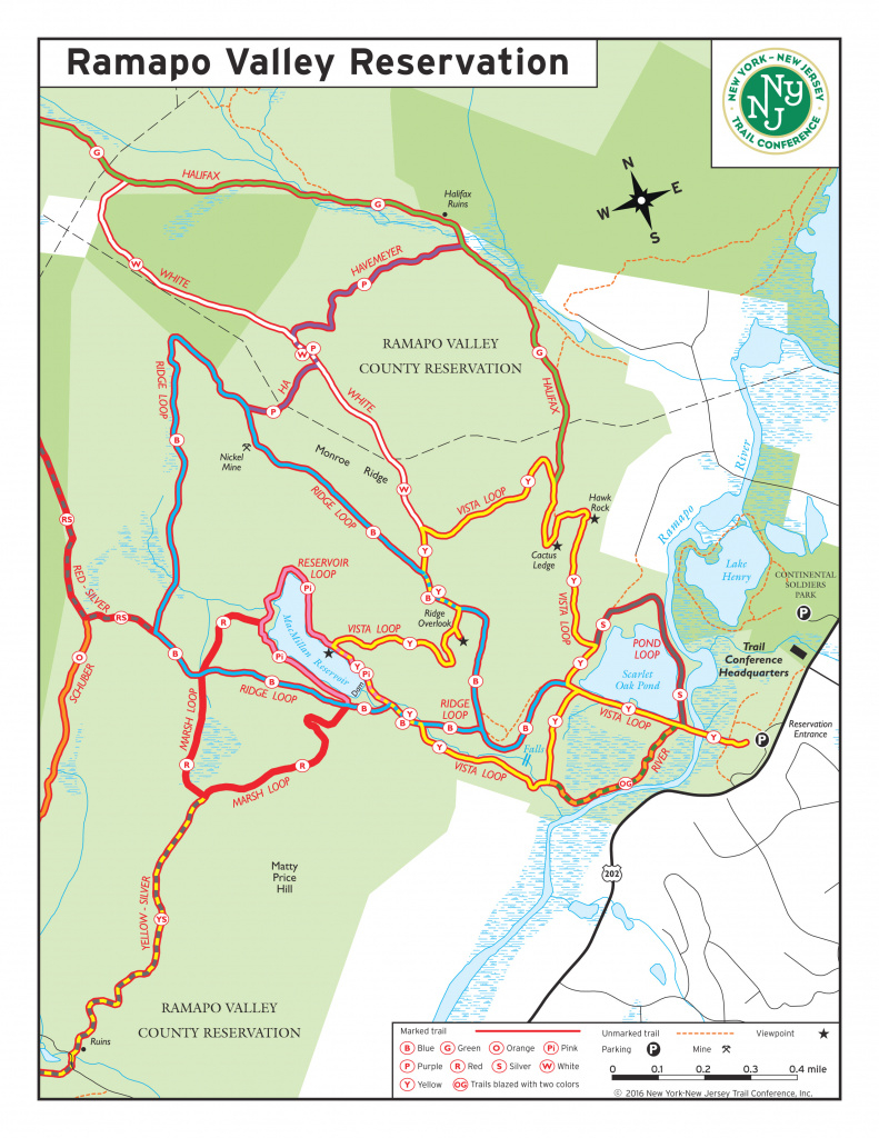 Ramapo Valley Reservation | Hiking | Trail Conference intended for Ramapo Mountain State Forest Trail Map