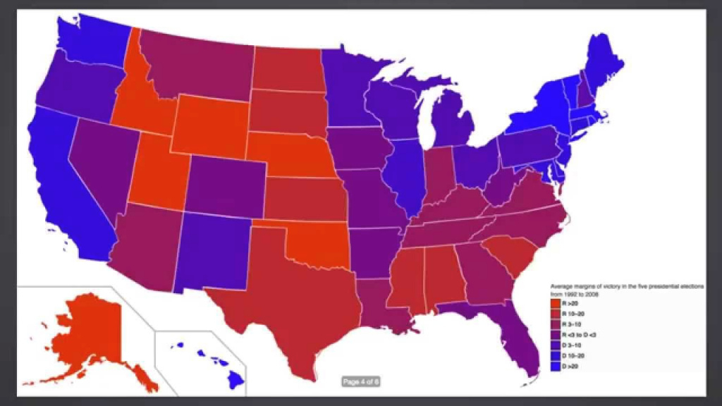 Red State, Blue State, Is America Actually Purple - The Power Of for Map Of Red States And Blue States 2016