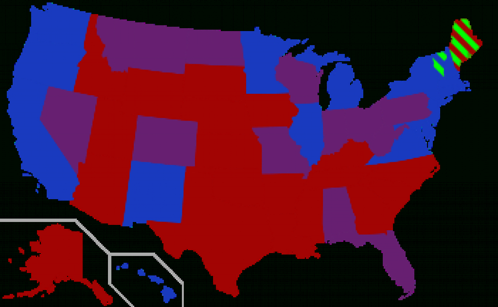 Red States And Blue States - Wikipedia intended for Blue States Map