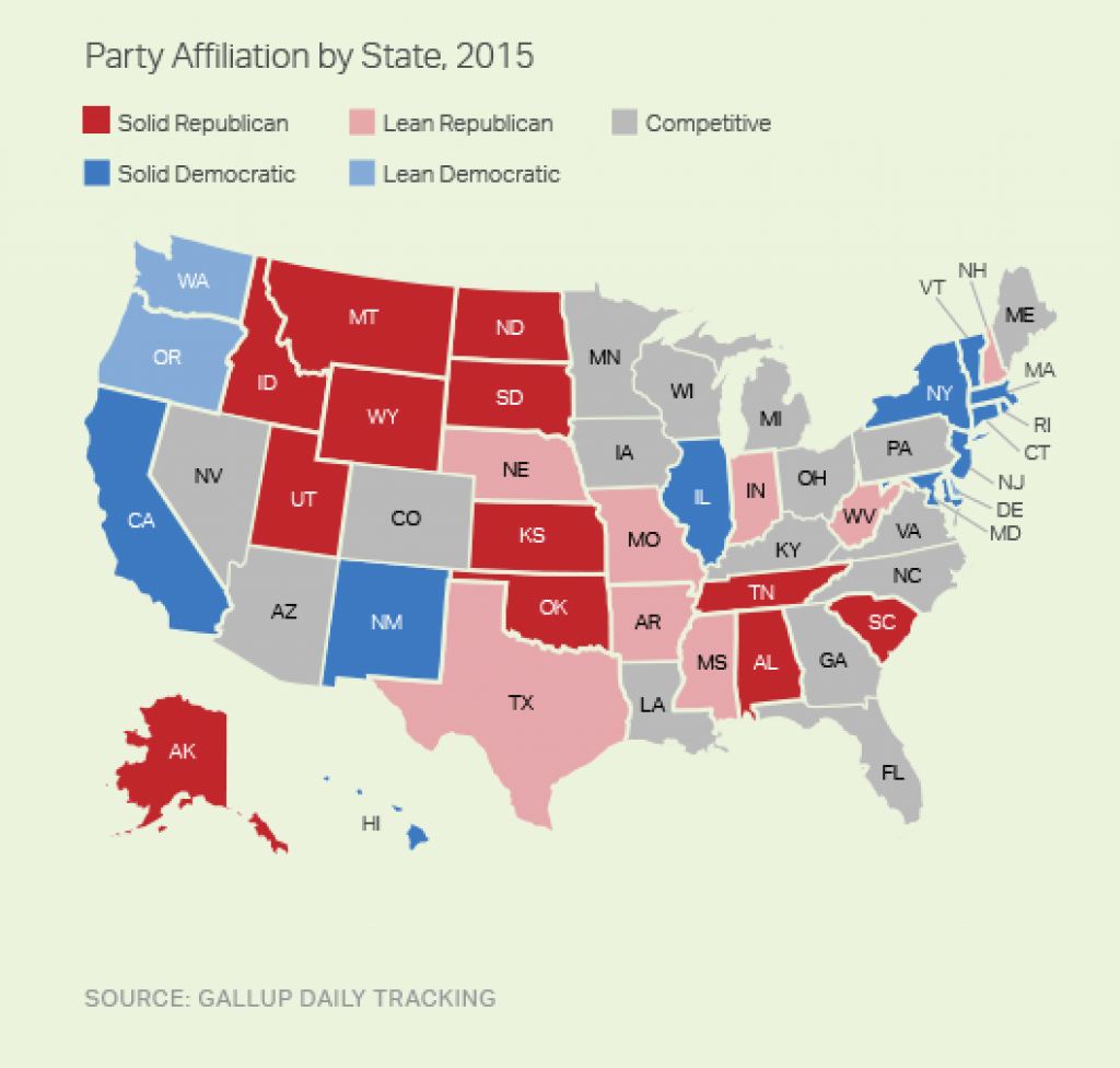 Red States Outnumber Blue For First Time In Gallup Tracking inside Republican States Map