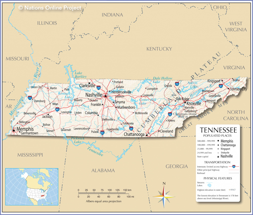 Tennessee Alabama State Line Map - Printable Map