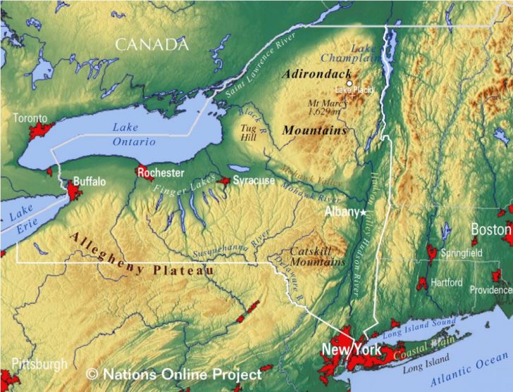 New York State Landmarks Map