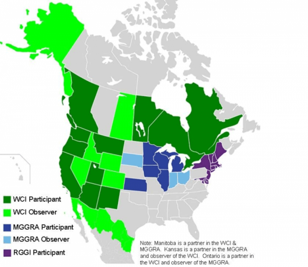 Regional Climate Initiatives In The United States And Canada | World inside United States Canada Map