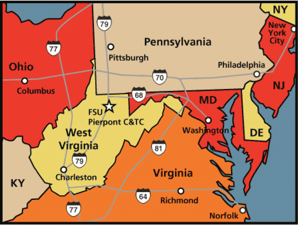 Regional Map | Pierpont C&amp;amp;tc with Map Of Maryland And Surrounding States