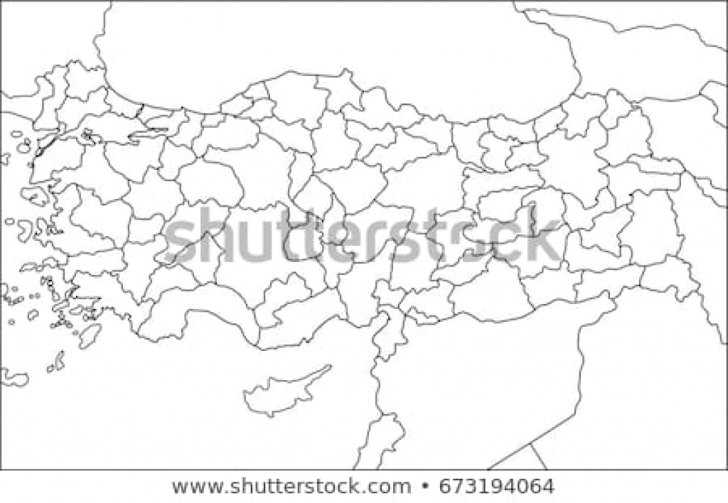 Republic Turkey Map State Lines Stock Illustration - Royalty Free throughout State Lines Map