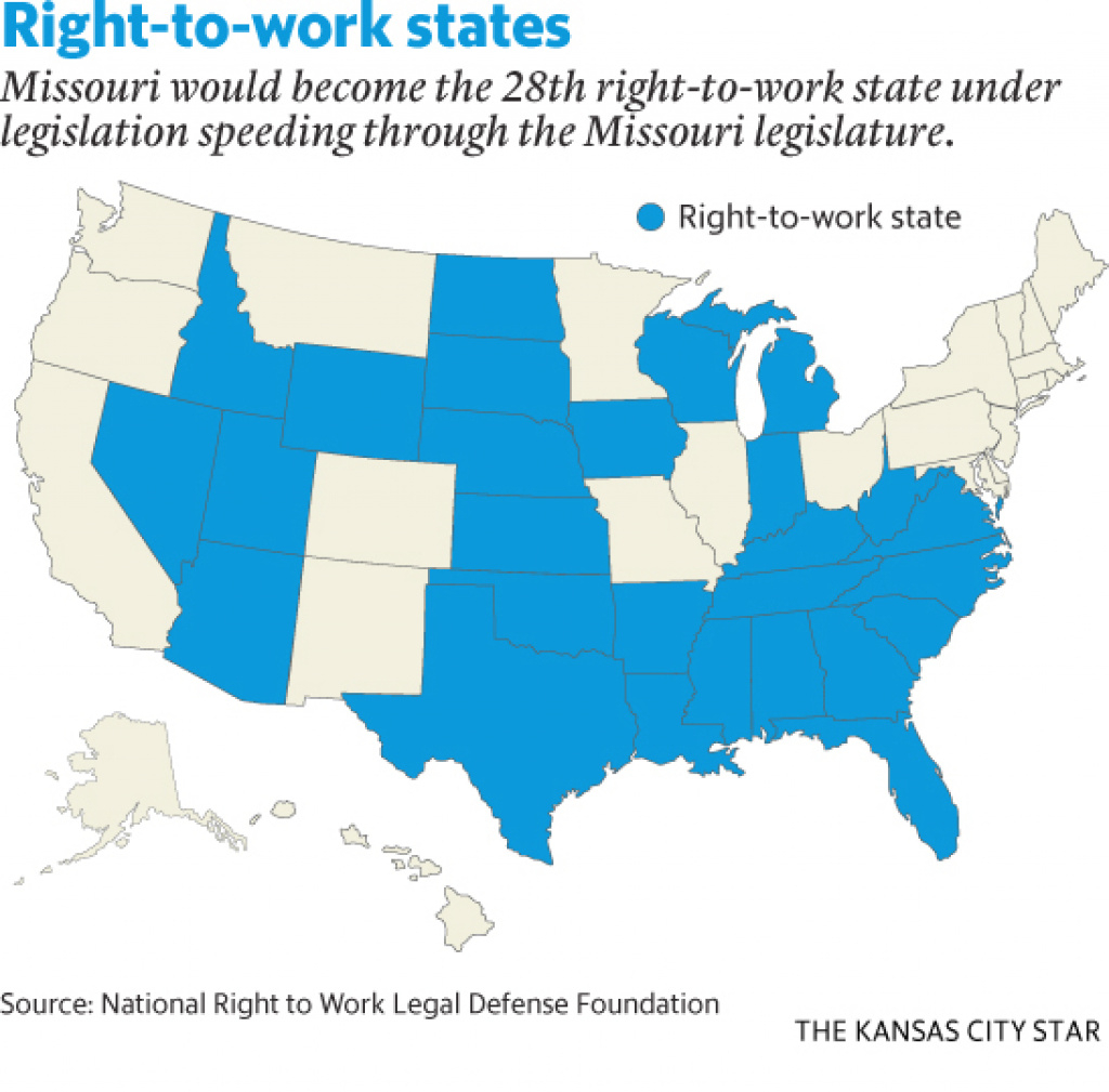 Right To Work In Missouri: Questions And Answers | The Kansas City Star in Map Of Right To Work States
