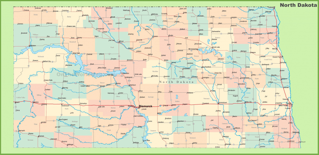 Road Map Of North Dakota With Cities in North Dakota State Highway Map