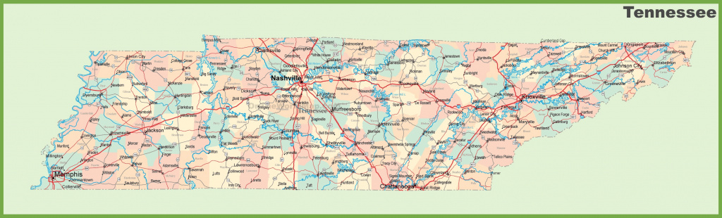 Road Map Of Tennessee With Cities for State Map Of Tennessee Showing Cities