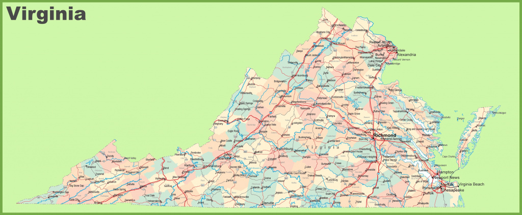 Road Map Of Virginia With Cities pertaining to Virginia State Map Printable