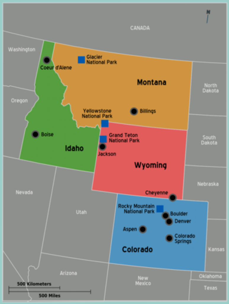 Rocky Mountains (United States Of America) – Travel Guide At Wikivoyage intended for Us Map Rocky Mountain States