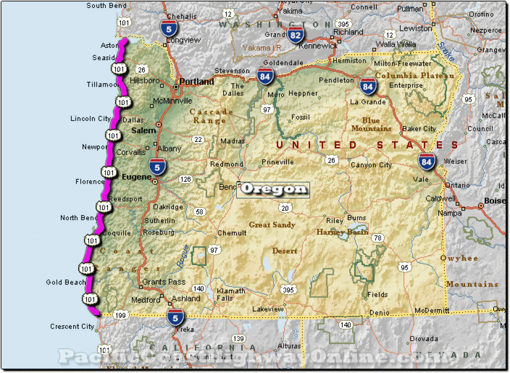 Route One In Oregon |  In Oregon State Is Technically Known As Us throughout Oregon State Highway Map