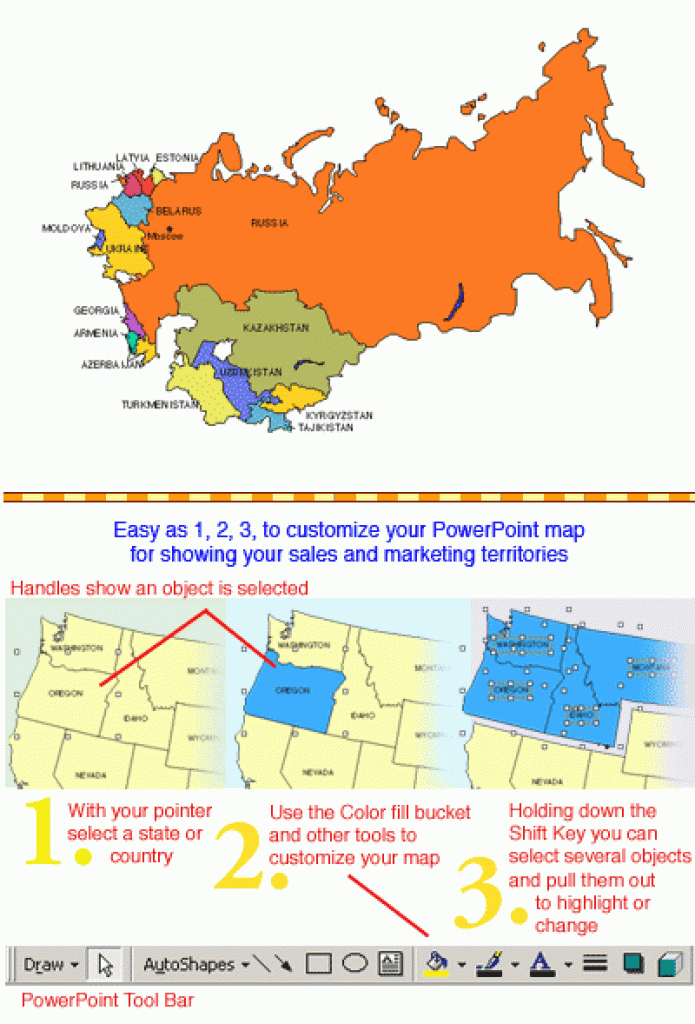 Russia Powerpoint Map, With Surrounding Countries - Maps For Design for Russia And Commonwealth Of Independent States Map