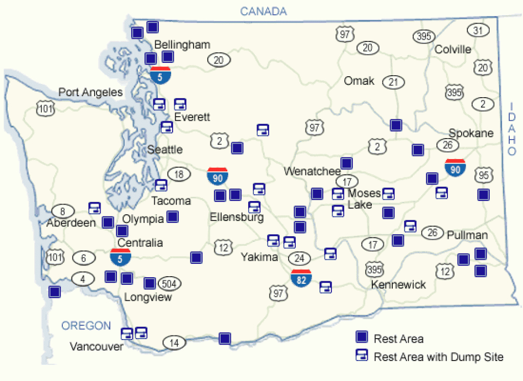 Safety Rest Area Locations | Wsdot in Washington State Milepost Map