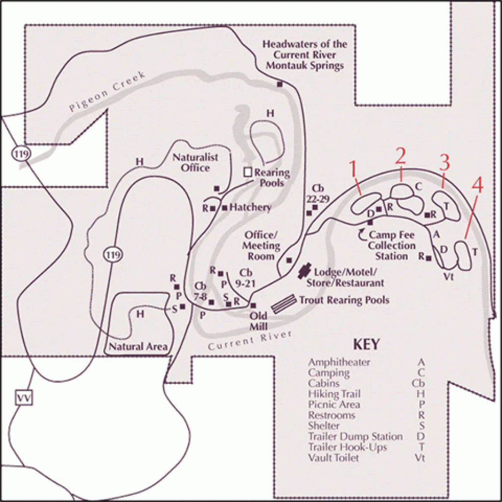 Salem, Missouri Area Maps with Montauk State Park Campground Map
