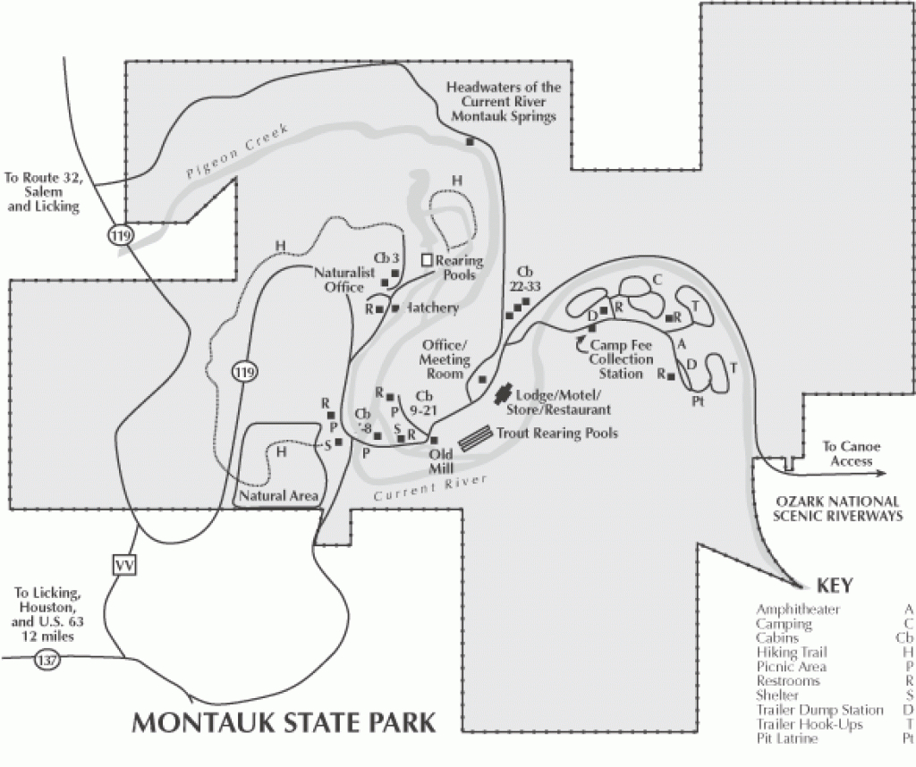Salem, Missouri Area Maps within Montauk State Park Camping Map