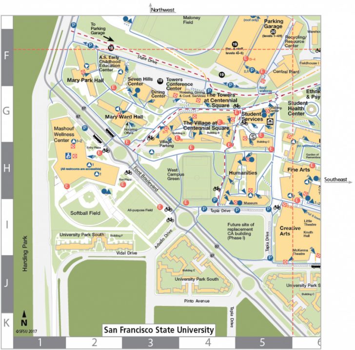 San Francisco State University Map Pertaining To Central State ...