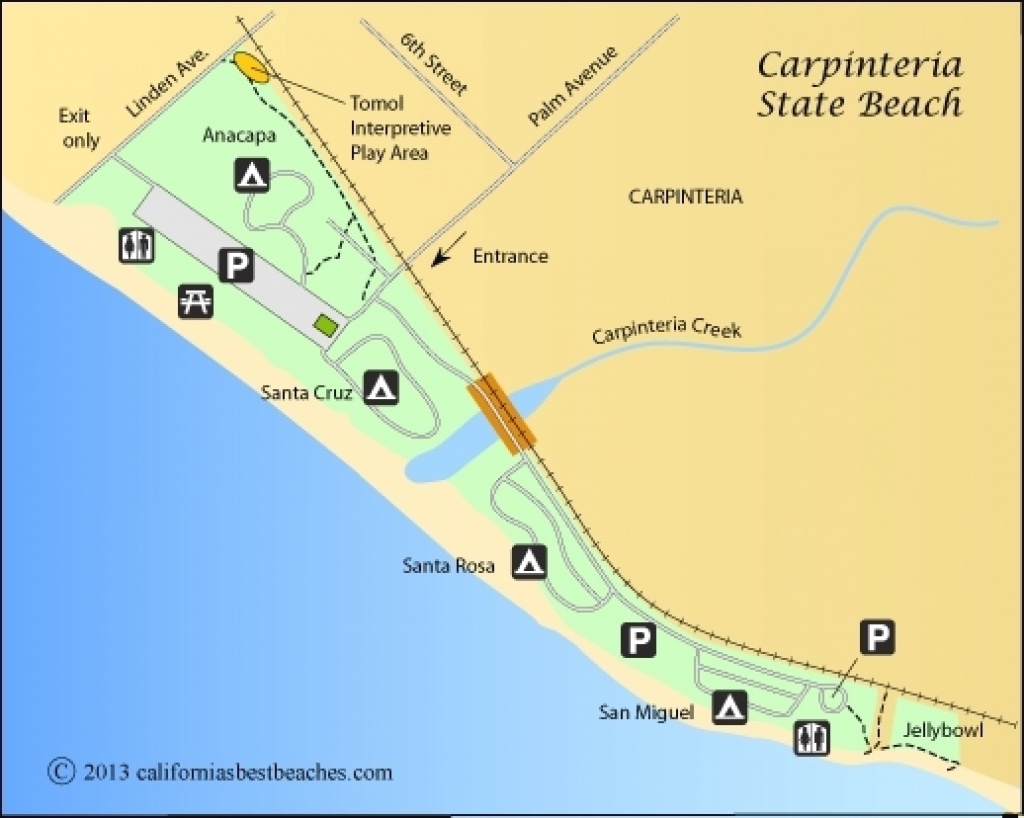 Santa Barbara California Map Carpinteria California Map Pict throughout Carpinteria State Beach Campground Map