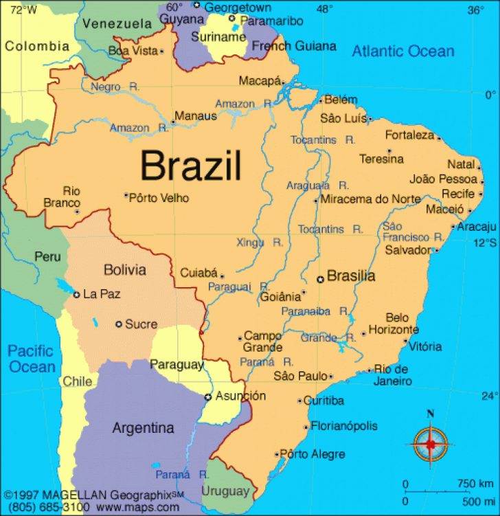 Map Of Brazil States And Cities