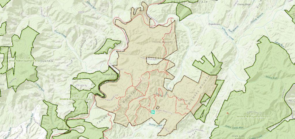 Seneca State Forest - West Virginia State Parks - West Virginia with Kanawha State Forest Hunting Map