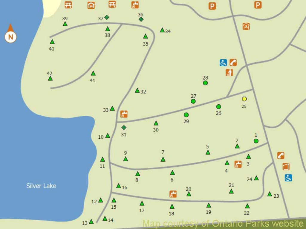 Silver Lake Ontario Parks Camping for Silver Lake State Park Campground Map