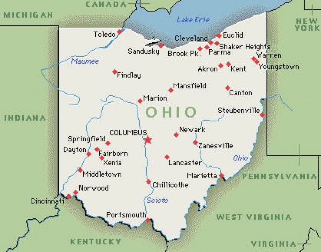 Simple Printable State Of Ohio Map File. | Ohio Pride | Pinterest for Ohio State Map